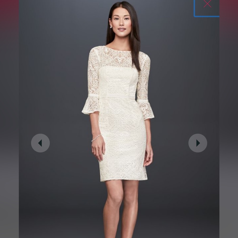 David’s Bridal Ivory short Wedding/Shower/Rehearsal Dress NWT